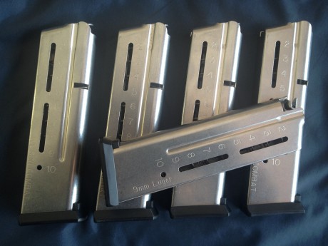 VENDO cargadores monohilera cal. 9 Pb marca Wilson Combat para pistolas con armazón 1911.
Acabado en acero 00