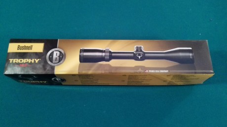 Hola a todos.

Vendo visor BUSHNELL Trophy XLT 4-12x40 con retícula Multi-X, tubo de 1" (25,4mm), 20