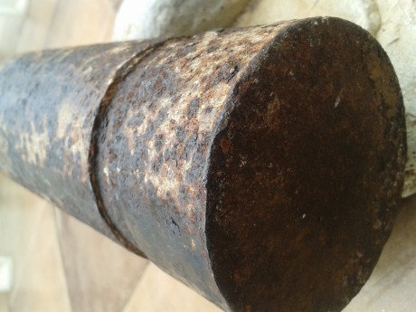 150e  proyectil italiano TRITOLO de 65mm ,original de la guerra civil española,totalmente VACIO E INERTE 01