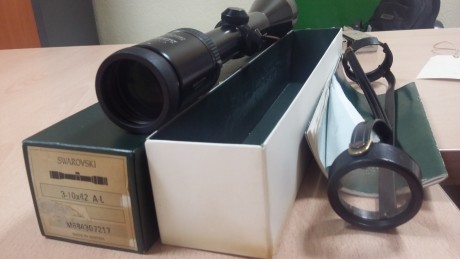Hola a todos. Vendo mi Swarovski Habicht 3-10x42 AV. Esta en muy buen estado con caja e instrucciones 10