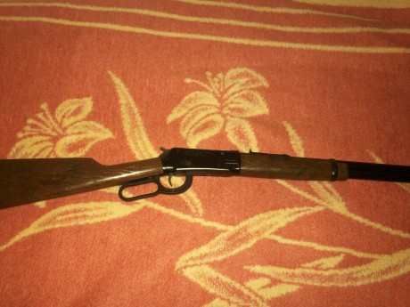 vendo carabina Daisy modelo 1894 cal 4.5 BB esteticamente en perfecto estado se ha pintado el metal,mecanicamente 01