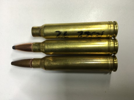 Os cuento lo que me ha pasado hoy.
Había cargado 9 cartuchos del 300wm, con tres cargas distintas de la 132