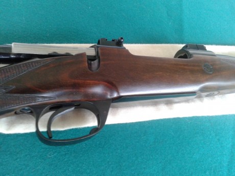    Buenas tardes

Pongo a la venta esta belleza de rifle, se trata de un Santa Bárbara De Luxe en calibre 162