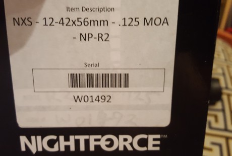 vendo nightforce nxs 12x42x56 reticula npr2.
es el de correciones en 1/8 no en 1/4 ojo!!!
caja original, 10