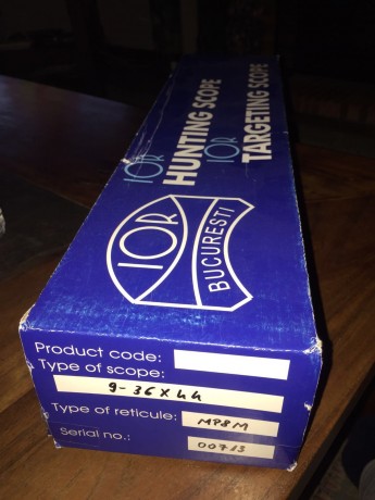 Se vende Visor IOR Valdada Spyder 9-36x44 con retícula balística MP-8 Xtreme. Visor compacto montado en 01