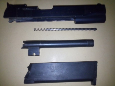 Conversor de calibre 22 para pistolas 1911 y clones. Es de la marca Pro Teck de fabricación italiana. 01