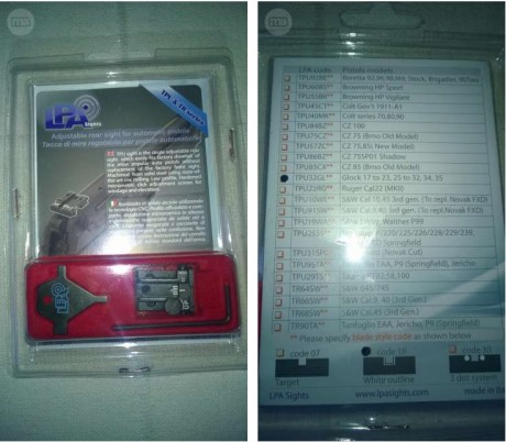 TPU32GL18. NUEVA. Alza Micrométrica regulable de acero sólido para GLOCK 17, 19, 20, 21, 22, 23, 25, 26, 00