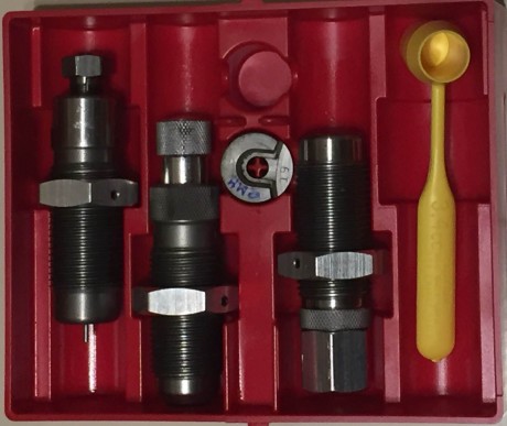 Vendo juego de tres dies de Lee, desempistonador/recalibrador, ensanchador de vainas y colocador de puntas, 00