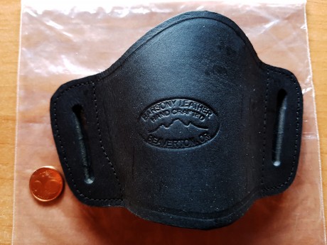  Funda pistola de cuero genuino color negro hecha a mano, original y genuina marca Barsony, hecha en los 00