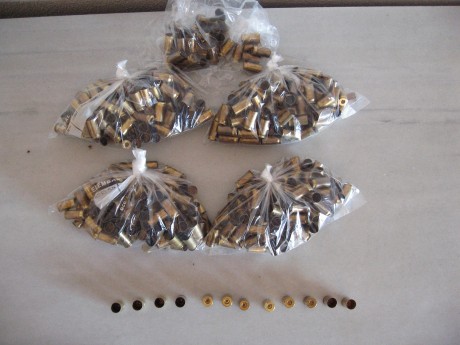   VENDO VAINAS, CALIBRE 45 ACP, MARCA FIOCHI (G.L.F), UN SOLO USO, DESEMPISTONADAS, RECALIBRADAAS Y LIMPIAS 01