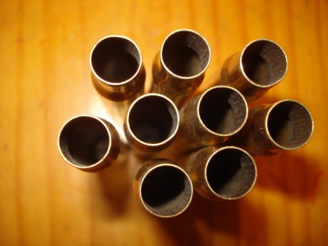 Vendo vainas marcadas Cineshot by RWS del calibre 8X57 JS con un solo tiro y pasadas por Tumbler a 30 02