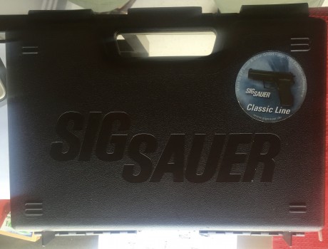 Sig Sauer P-228 al SO, 
-Cachas E2 grips.
-sistema de disparo SRT
-Mira de fibra.
-Tres cargadores.
-Acabado 10