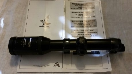 Visor de batida austriaco en buen estado, y con las anillas apel incluidas. Es el modelo Habicht Nova, 01