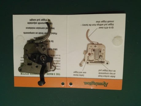 Buenas tardes:

Vendo gatillo nuevo original Remington X-MARK PRO TRIGGER para rifle Remington 700

Precio: 00