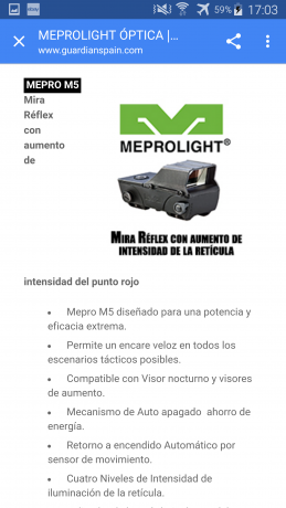 Precio 550 PUESTO EN CASA(REBAJADO 500 PUESTO EN CASA). Muy a mi pesar vendo este estupendo visor punto 41