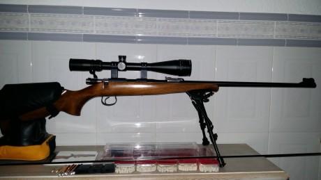 CERRAR, VENDIDA, GRACIAS. Vendo carabina CZ 452-2E ZKM Standard Cal 22Lr y los siguientes accesorios:
REBAJADO: 00