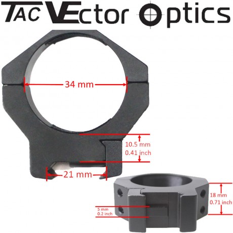 Por  haberme equivocado de medida,  vendos estas anillas  VECTOR  OPTICS  de 34  mm
 Están  si usar , 01