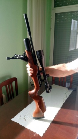 Buenas, vendo una carabina PCP Walther Rotex R8 por no uso. Incluye un visor Bushnell 6-24X50,bípode NcSTAR, 02