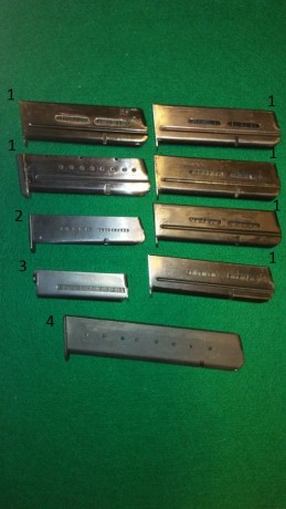 Vendo los siguientes cargadores:

1.- 25 € unidad para Llama Extra (9 largo)
2.- 25 € para Star (9 corto)
3.- 00