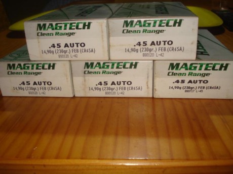Hola,

Vendidas 250 vainas marca Magtech CBC del .45 ACP con un solo tiro, pasadas por Tumbler y en sus 02