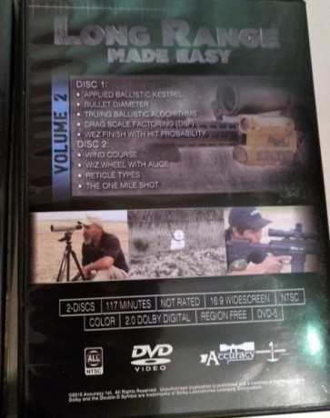 Hola

Vendo El Volumen I y Volumen II de Long Range Shooting Made Easy, que se compone de 4 DVDs en total.


 100
