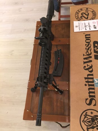 Hola vendo esta carabina s&w mp15/22 con los accesorios que se ven en las fotos.
Mira punto rojo, 20
