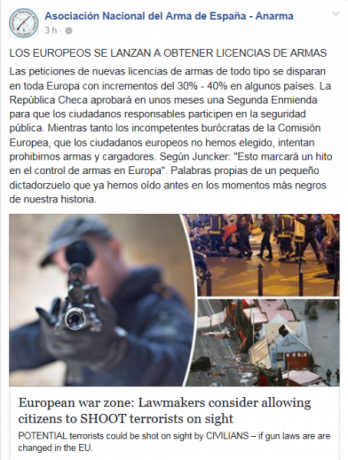 Hola.

España esta muy atrasada al respecto de la libertad de armas. De hecho, ayer mismo dia 25 de octubre 100