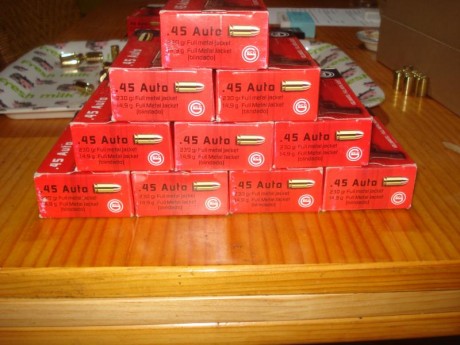 Vendidas 500 vainas marca Geco del calibre .45 ACP con 1 tiro, pasadas por Tumbler, todas del mismo lote 00