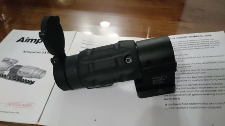 Vendo mi aimpoint 3x más su montura LaRue para carril. 
Me lo trajeron de USA y aun esta en su caja sin 01