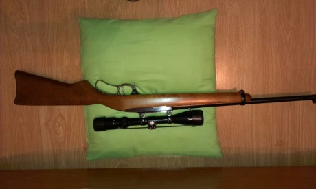 Hola.  Vendo este rifle, con cuatro cargadores de 4 disparos, cantonera de caucho y  la original, anillas 31