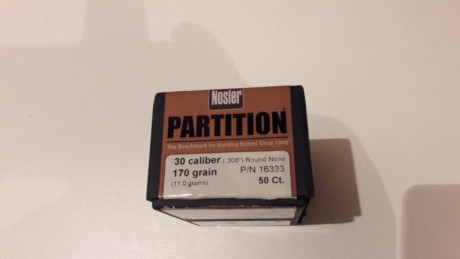 Se venden 72 puntas RG 240 grains por 15 euros  y 48 puntas nosler partition 170 grains calibre 30  son 11