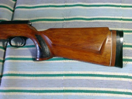 Vendo carabina calibre .22 LR ANSCHUTZ modelo 1402 con réplica de culata match Anschutz. 
Estado del cañón, 31