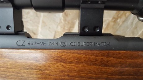 Voy a reestructurar mi armero y vendo carabina de cerrojo CZ 452-2E ZKM XII SUPER MATCH 22LR con anillas 20