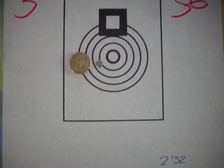 LA IDEA ES SUBIR FOTOS DE LOS MEJORES GRUPOS DE 5 DISPAROS LOGRADOS CON VUESTROS RIFLES.
Esto es a 150 120