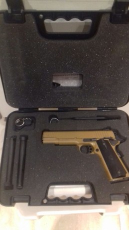 Vendo Taurus pt1911 del 45acp color desert, tiene poquísimo uso.
La compre por capricho, incluie  maletin 01
