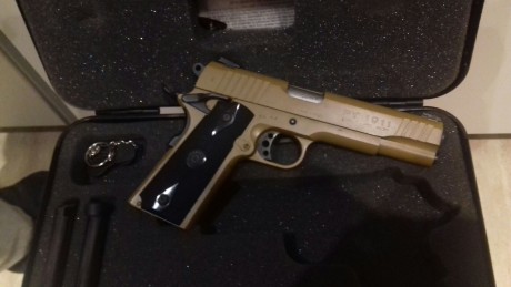 Vendo Taurus pt1911 del 45acp color desert, tiene poquísimo uso.
La compre por capricho, incluie  maletin 00