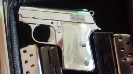 Que tal, muy a mi pesar, vendo mi Astra Cub  calibre 6,35.
Estado impoluto, va con una funda , 4 cargadores 00