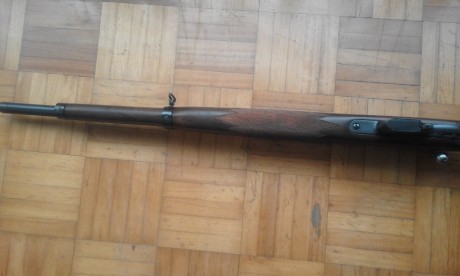 Carabina Destroyer del calibre 9 Largo, recién restaurada por un armero en Éibar, madera lacada, barnizada 42