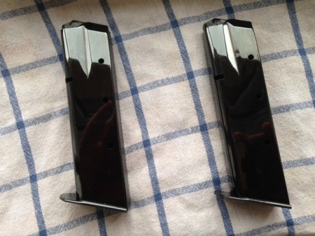 Vendo 2 cargadores Tanfoglio de 9mm Ultra mach con 17 balas de capacidad practicamente nuevos, valen tambien 02