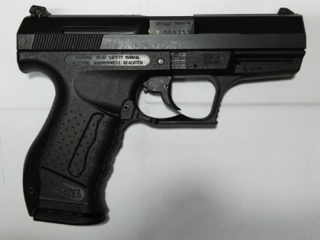  ( VENDIDA ) 
Muy buenas.
Pongo a la venta una Walter P99 del 9 mm PARABELUM guiada en F de doble accion 01
