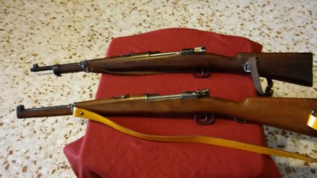 Hola. Vendo dos tercerolas Máuser, modelo 1893 y 1895,(aeroestación), ambas fabricadas en Alemania. Calibre 00
