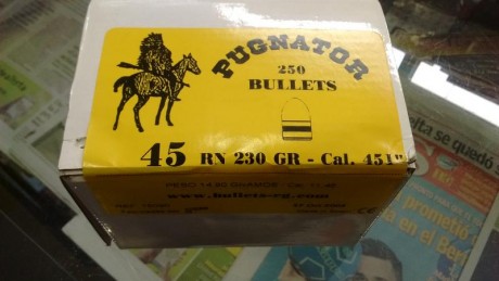 Buenas, vendo lote de 1500 puntas RN Pugnator para el 45 acp de 230 grains. El precio del lote es de 130€ 00