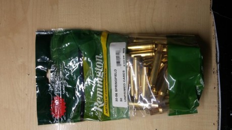 Vendo 50 vainas Remington calibre 30.06 sin usar por 40€ y regalo otras 50 con dos recargas. 00