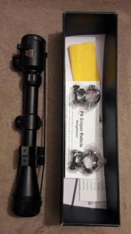   Hola compañeros. Desde que me quité la carabina del .22 tengo este material en casa sin usar. Visor 00