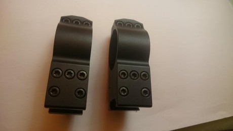 Vendo estas anillas Warne Tácticas extraaltas, 30 mm, para bases Weaver o Picatinny, 105 euros puestas 00