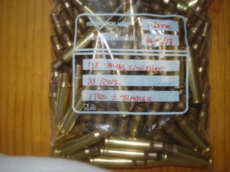 Hola,

Vendidas 112 vainas Cineshot by RWS calibre .308W con un tiro, Tumbler, cuello tratado térmicamente 00