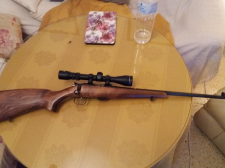 Vendo carabina CZ 513 Farmer, cal 22lr, provista de visor 3-9x40, puesta a tiro. El estado es excelente, 02