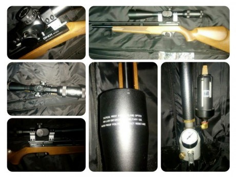Se vende carabina Pcp Onix Intizia calibre 5,5 ó .22,
Esta con muy poco uso, dos o tres latas a lo máximo.
Cargadores 01