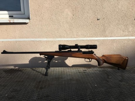 Vendo mi estupendo rifle mauser 66sm 300 wm cañón equipado con magnaport.
Monogatillo con pelo francés.
Monturas 12