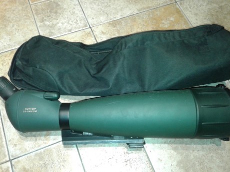 Vendo telescopio terrestre para tiro marca sutter 33-100 x 100, esta completo con las tapas de las lentes, 02